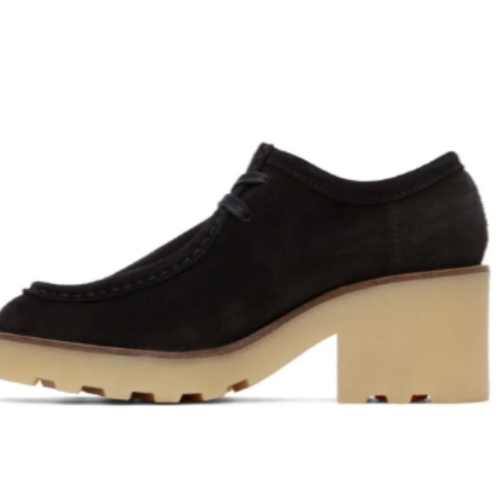 Clarks Black Wallabee Block Heels